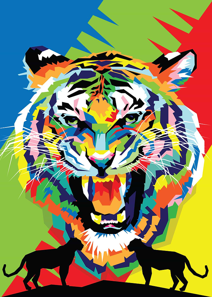 Wild Life Tiger Pop Art