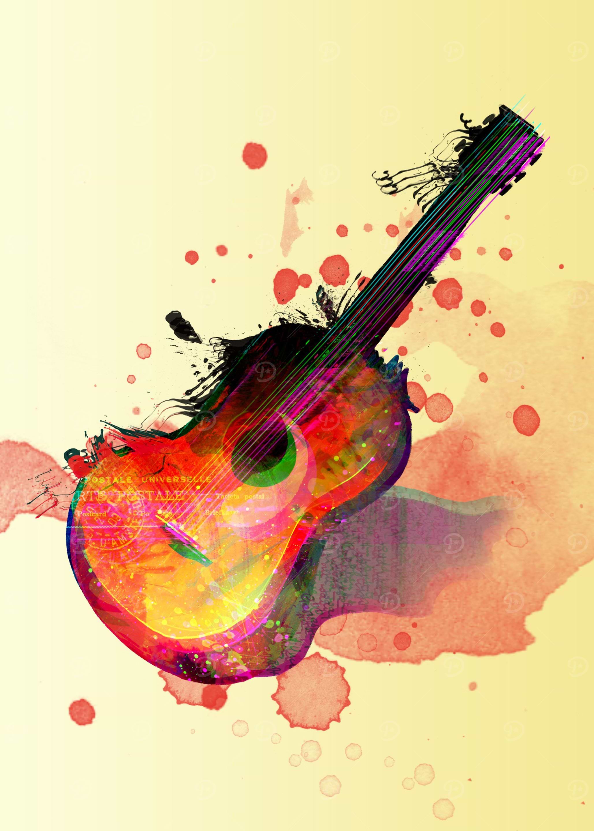 Guitar Watercolor