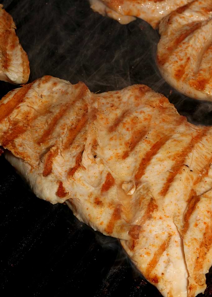 Meat baking on Greek grill