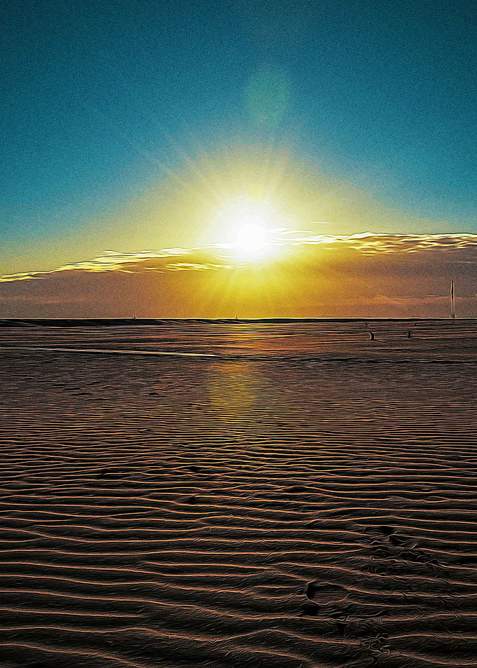 Beach of Rimini at sunrise