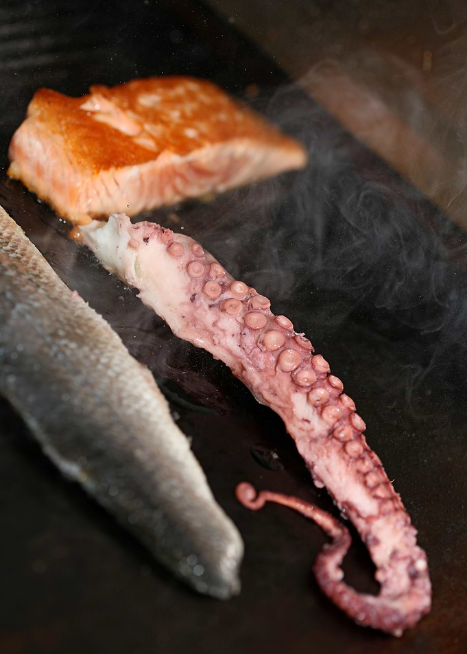 Fish on grill greek style