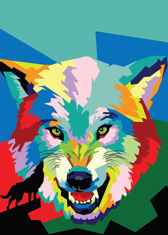 wildlife wolf Pop Art