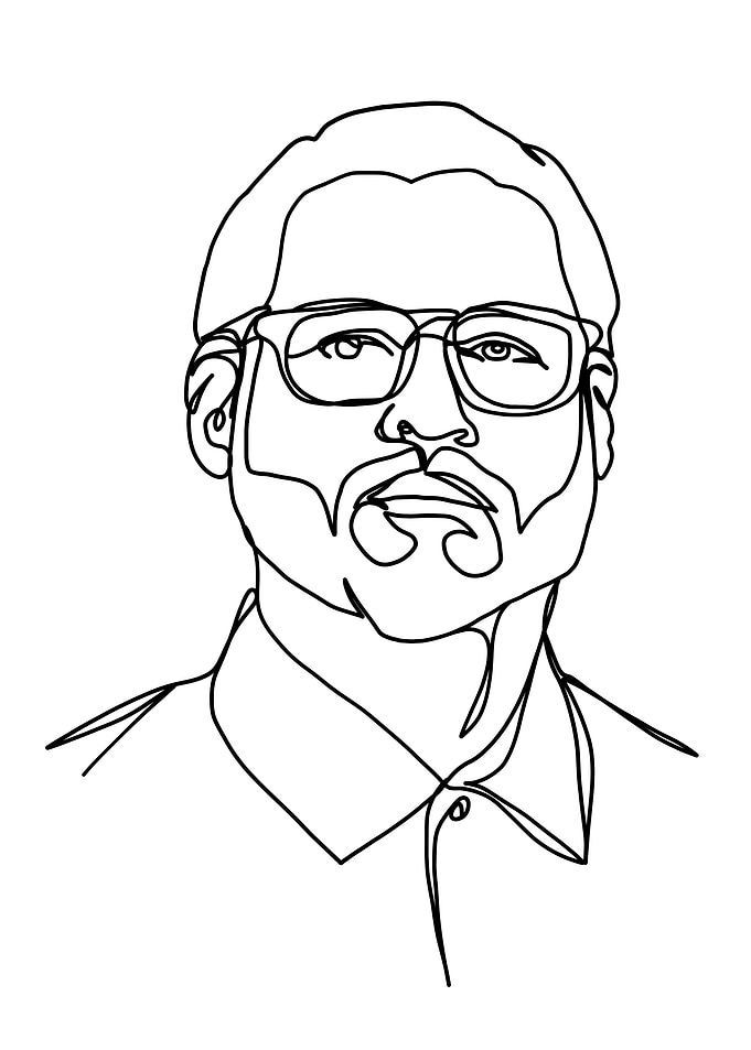 Jose Pasillas line art