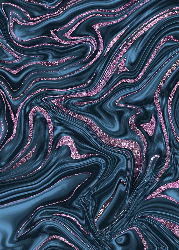 Blue Black Pink Marble 1