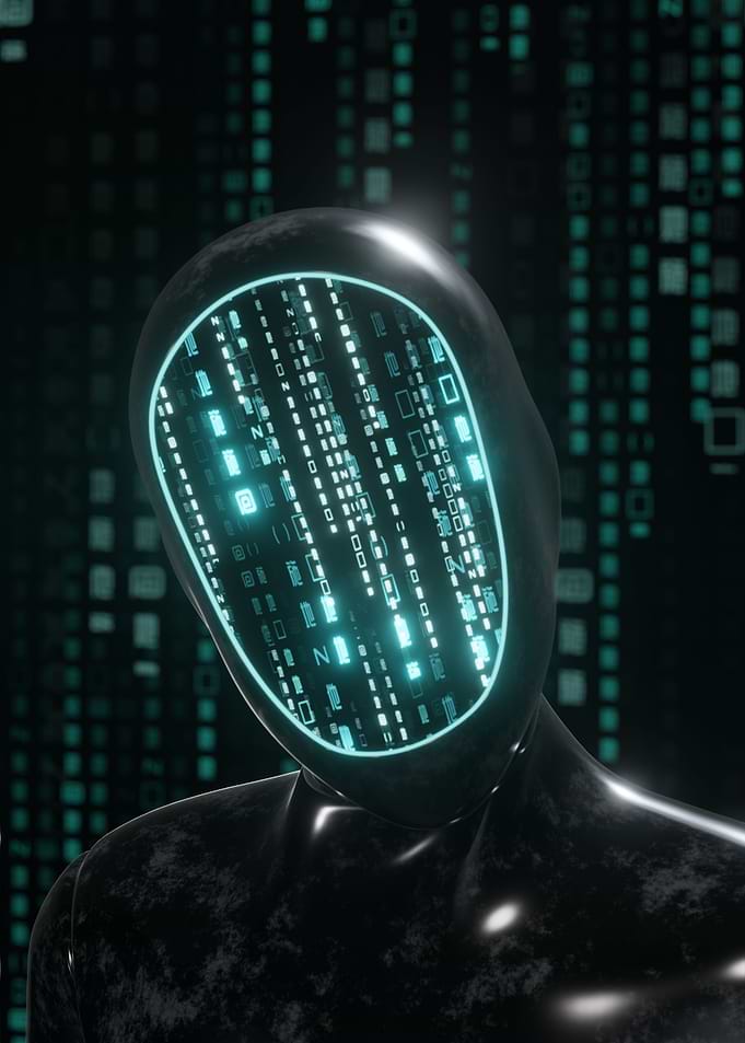Sad Blue Matrix Portrait