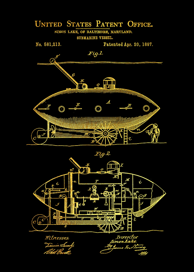 10 Submarine Patent Print