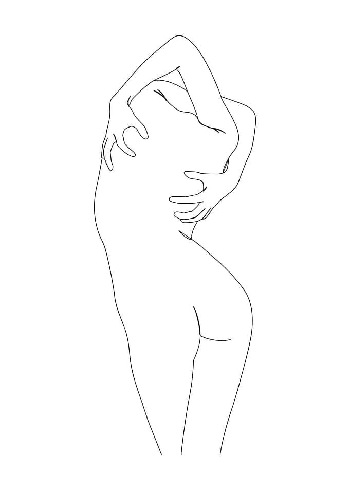 Nude Woman Line Art