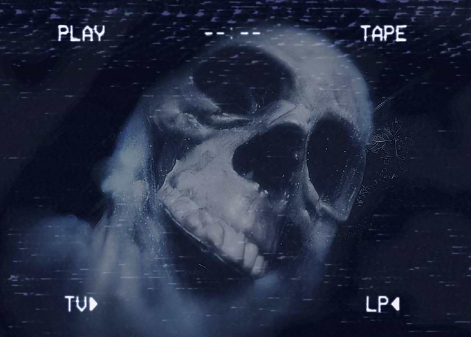 VHS bad skull web covered