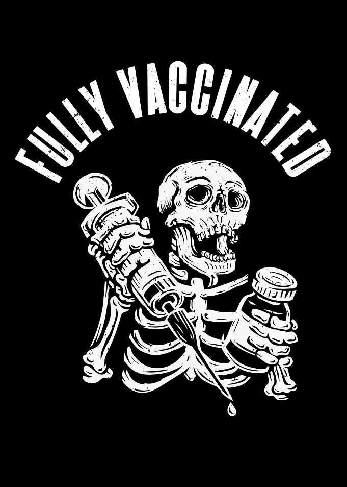 Vaccinated Skull Fun Humor