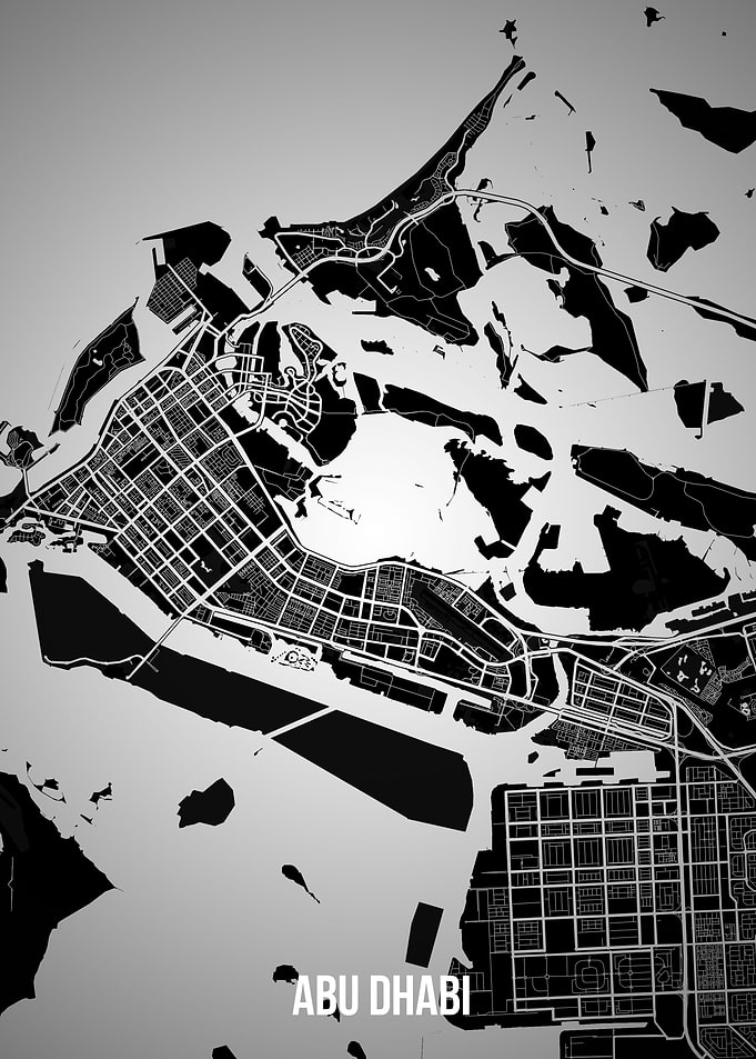 Abu Dhabi Dark Map