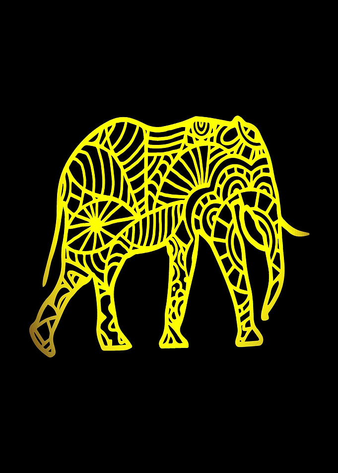 Elephant Mandala drawing