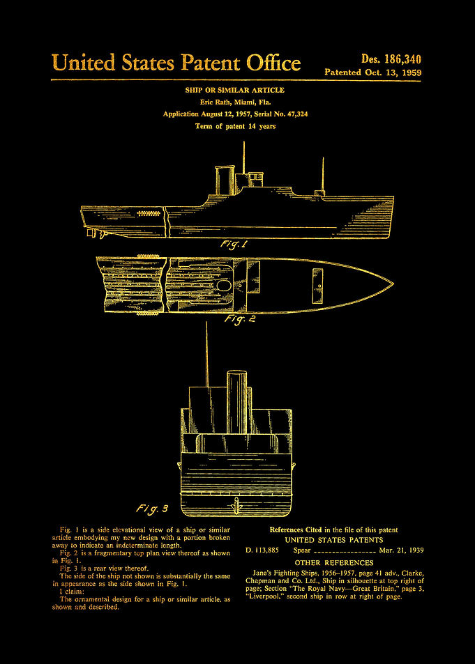 6 1956 Ship Patent