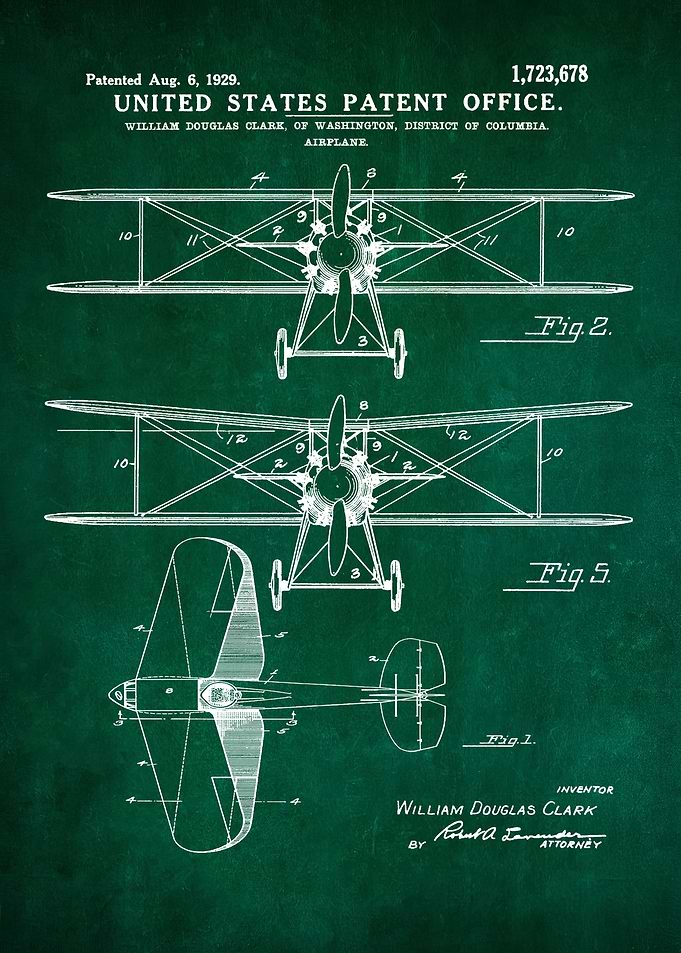 8 Biplane Patent Print