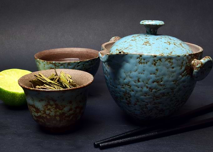 Pottery tea set