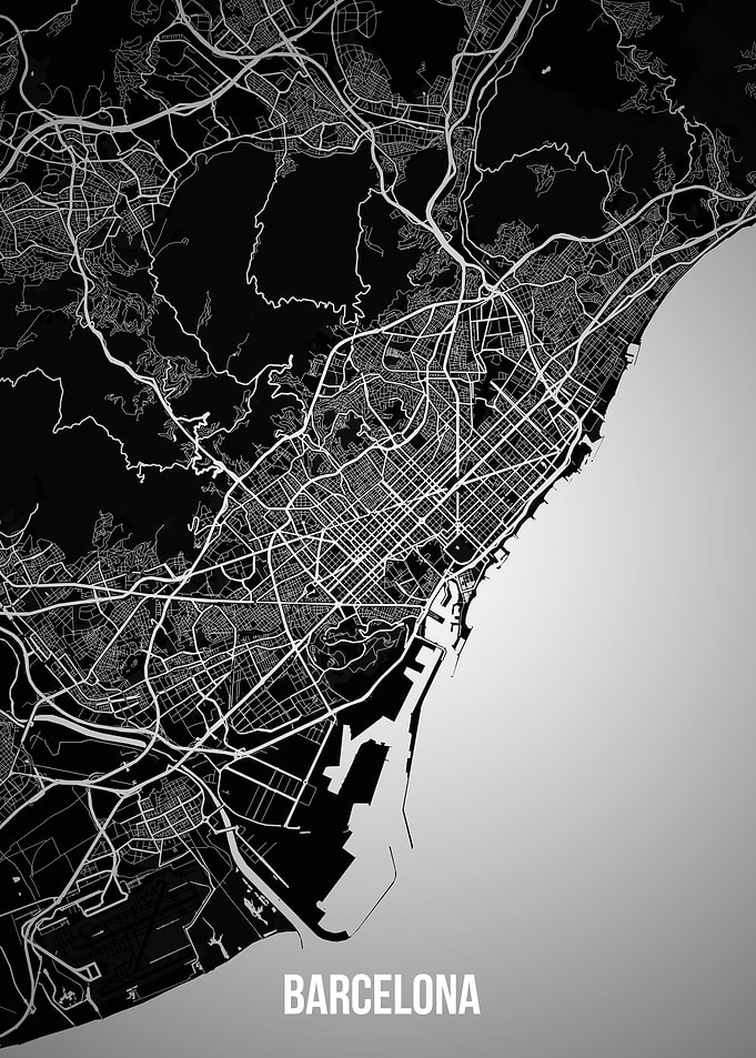 Barcelona Dark Map