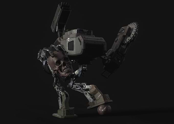Robot with skull