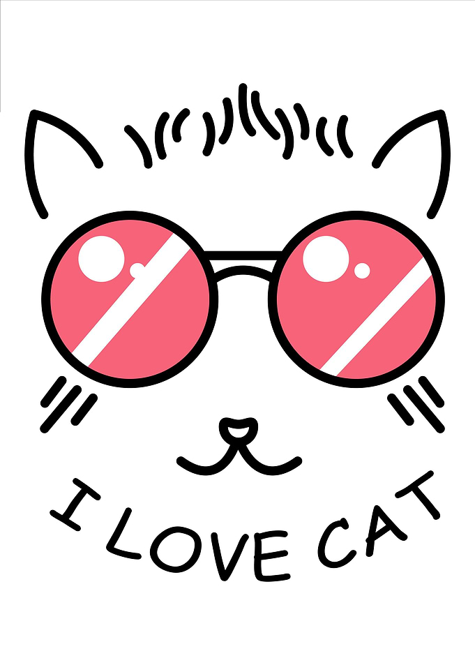 Cat Love with Sunglasses