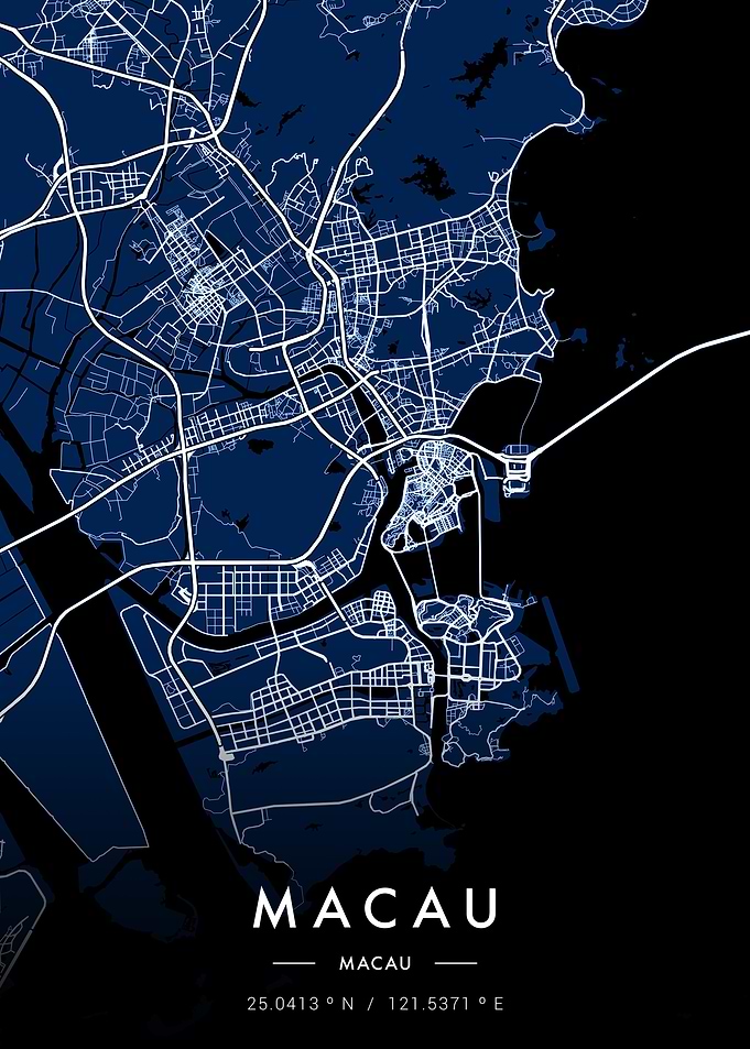 Macau City Map Blueprint