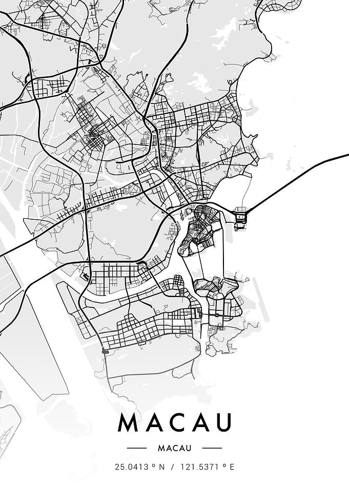 Macau City Map White