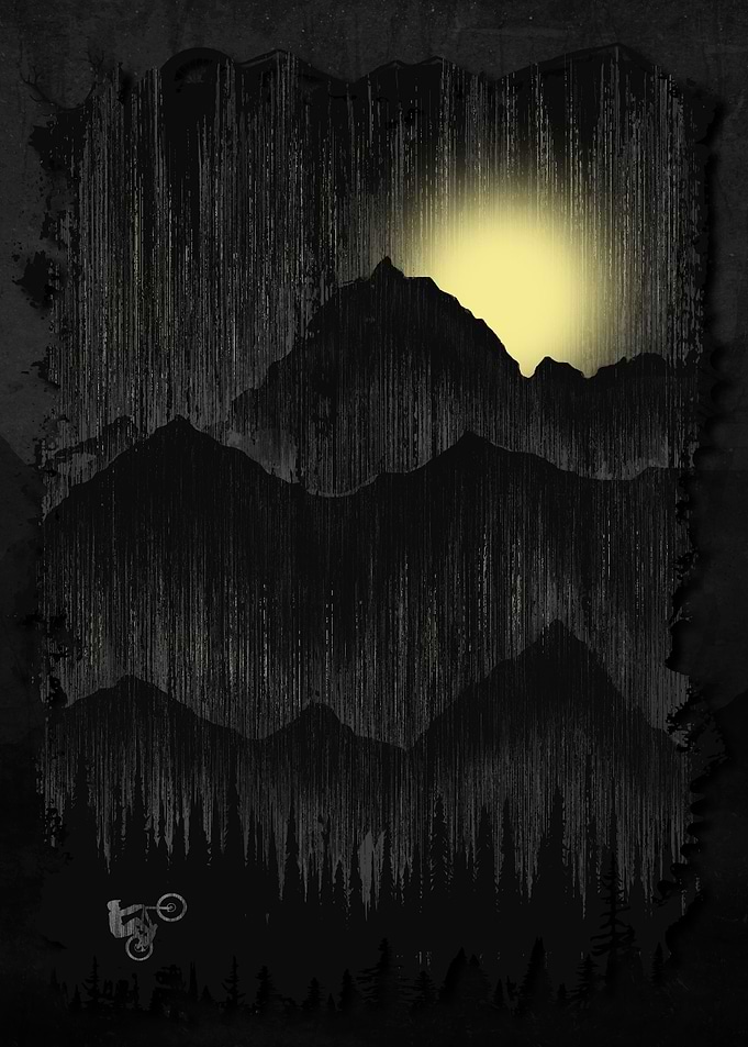 Mountains Moon Rider