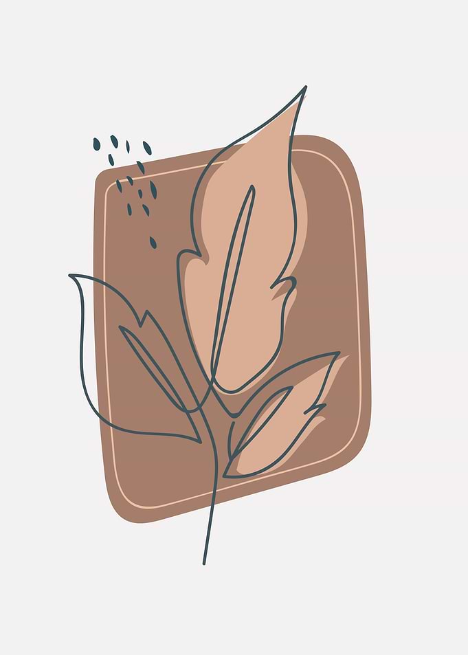 Brown Leaf Modern Art