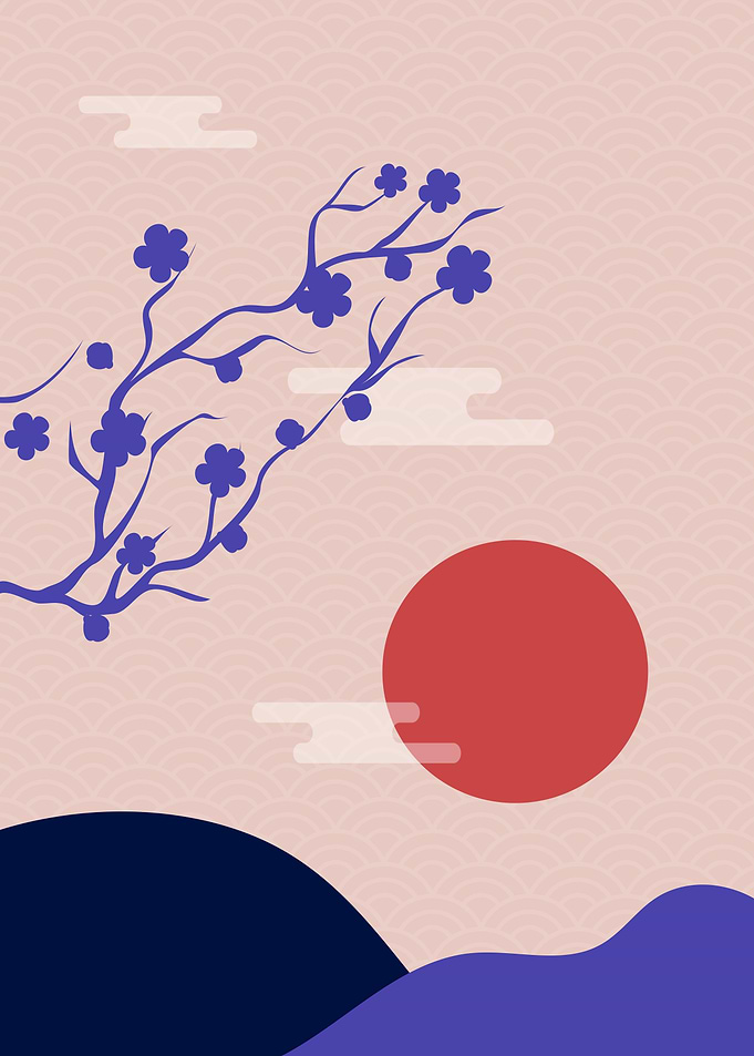 Sun with Blue tree Leaf