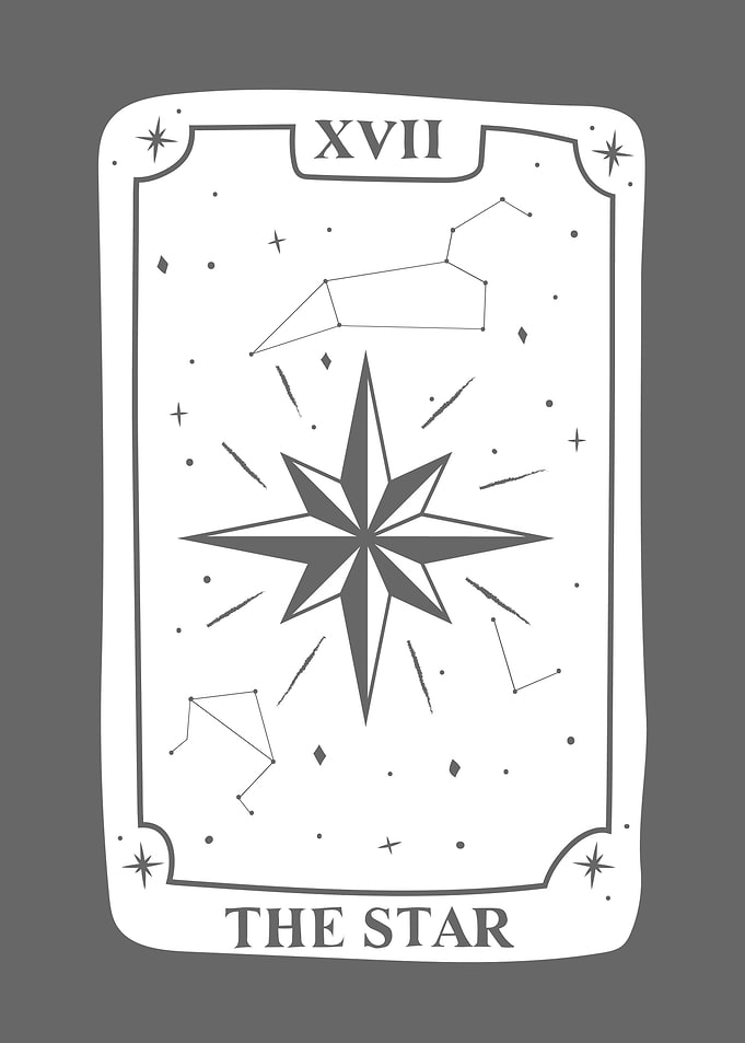 White Tarot Card THE STAR