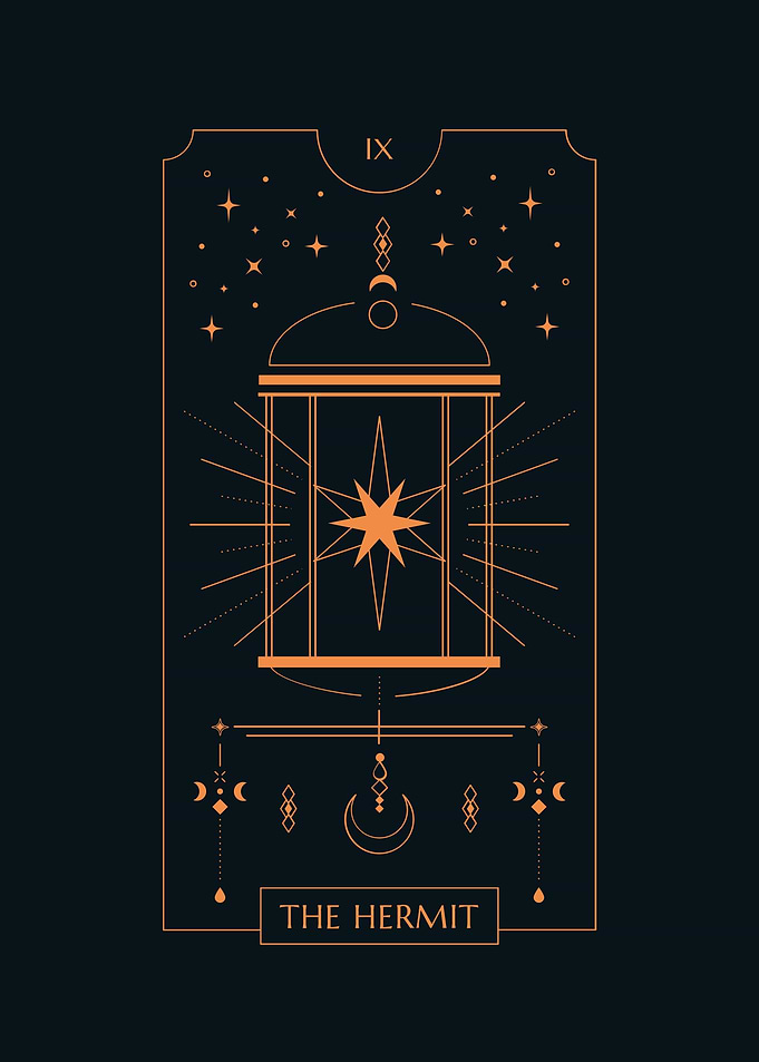 Black Tarot THE HERMIT