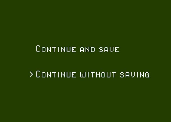 Continue and save videogam