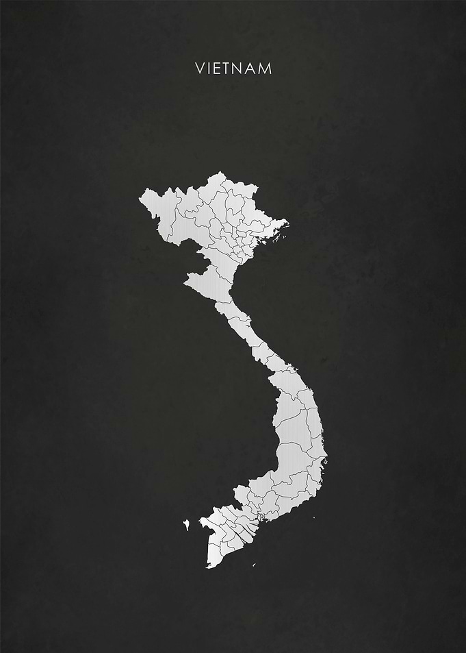 Silver Vietnam Map