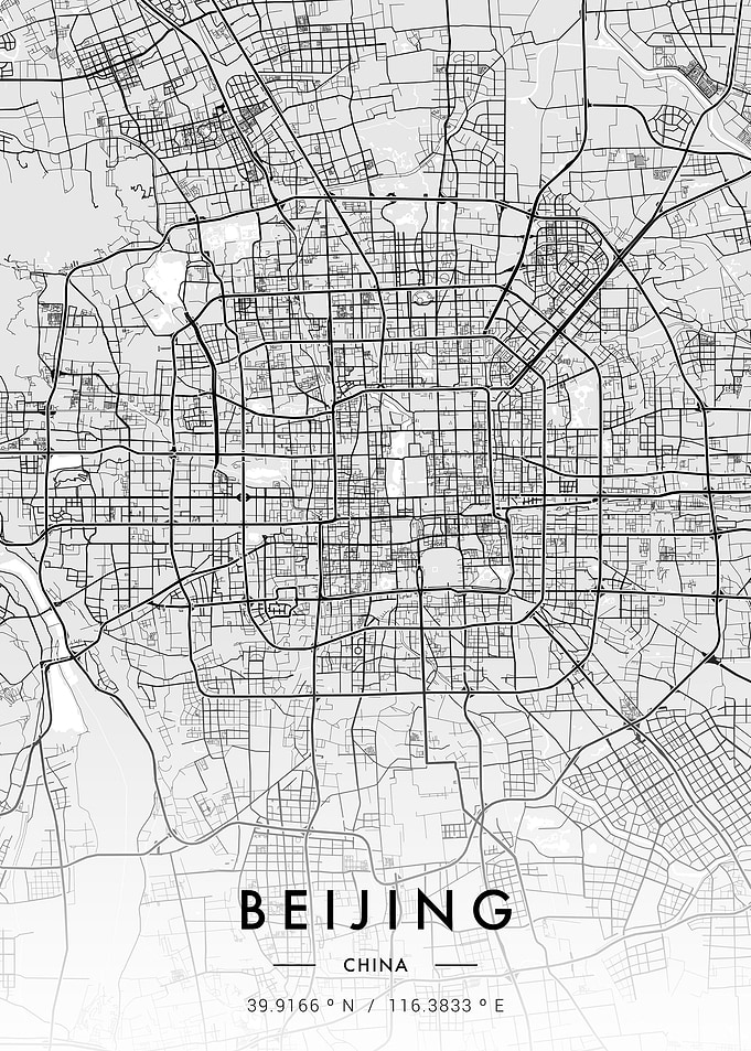 Beijing City Map White