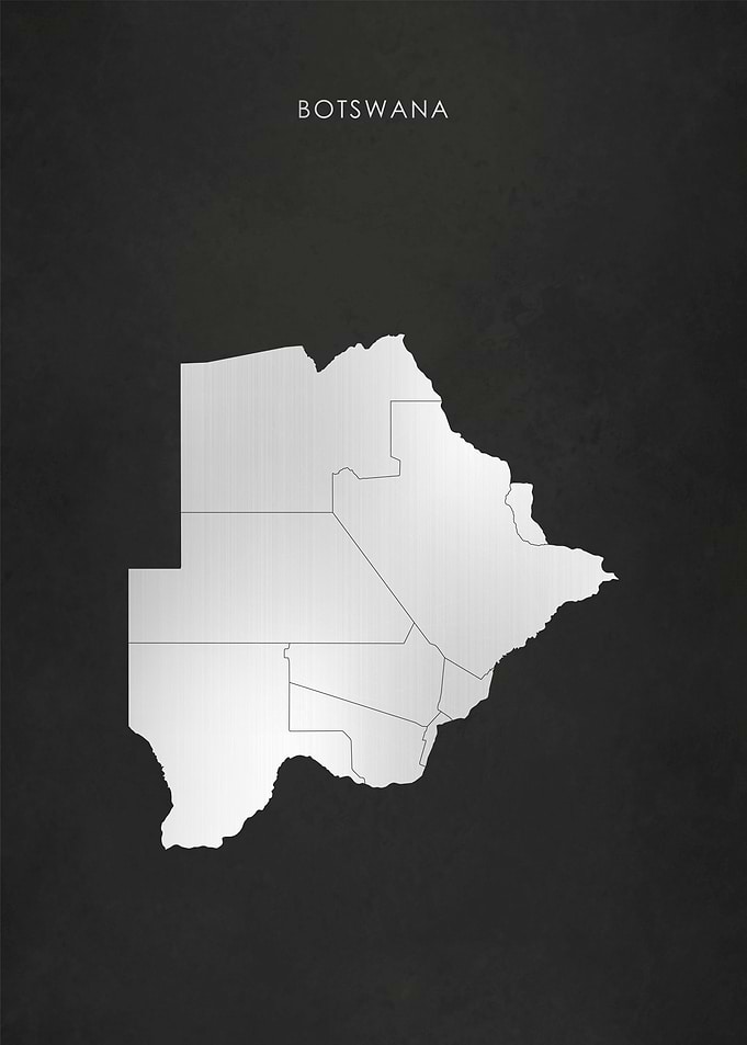 Silver Botswana Map
