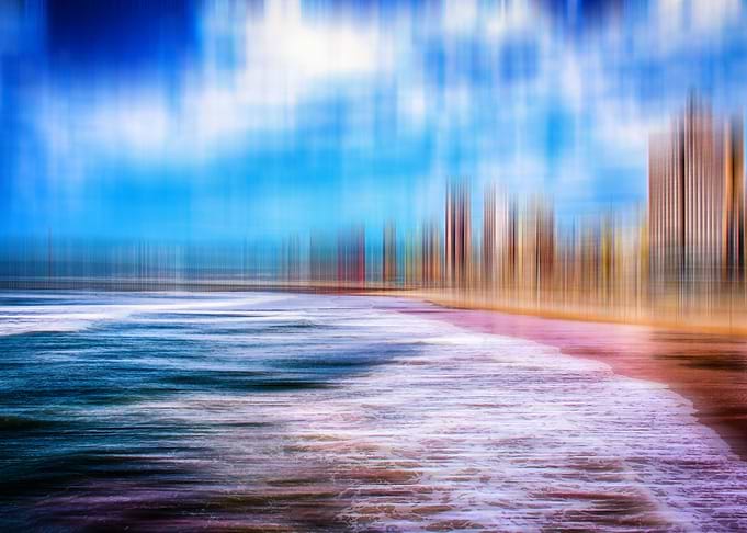 City mirage by the sea