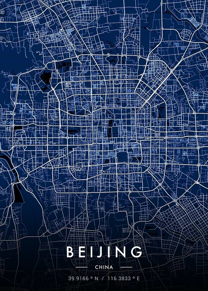 Beijing City Map Blueprint