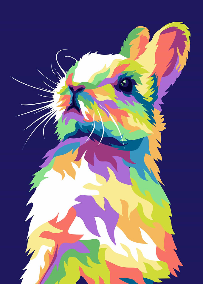 the rabbit stands elegant