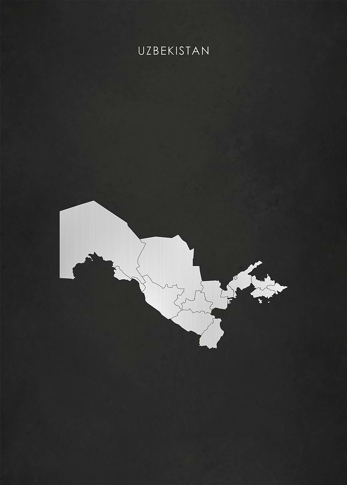 Silver Uzbekistan Map