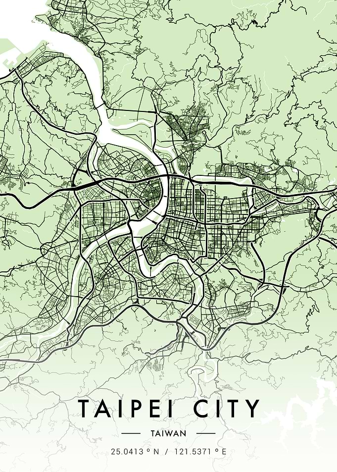 Taipei City Map Green
