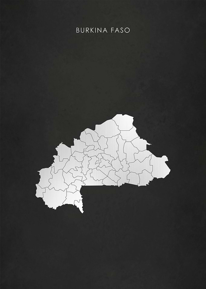 Silver Burkina Faso Map