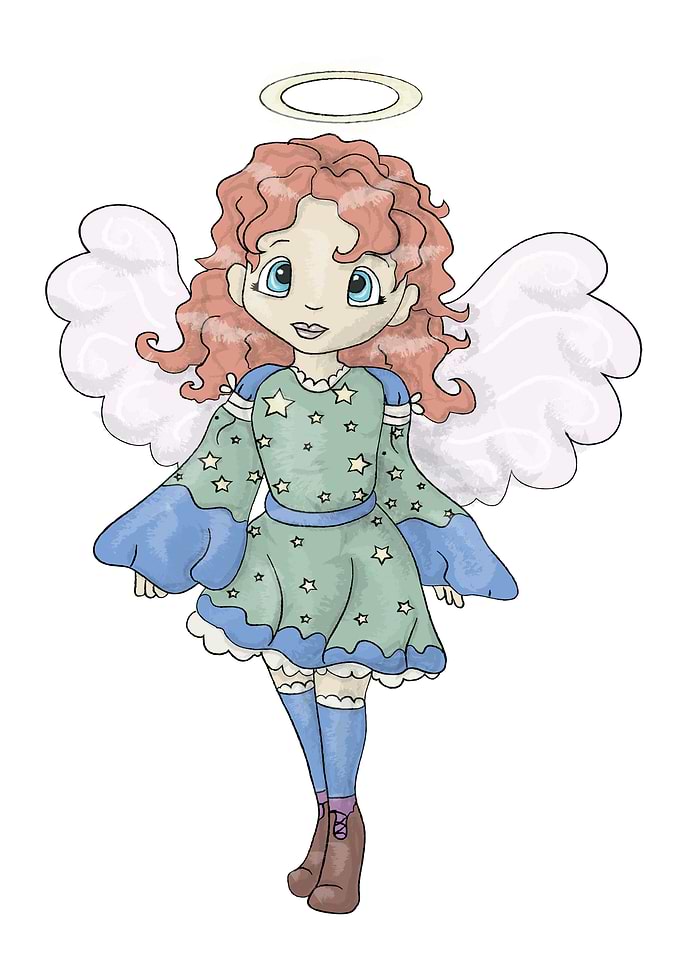 woman angel girl brown