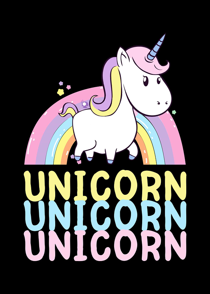 Cute Unicorn With Rainbow