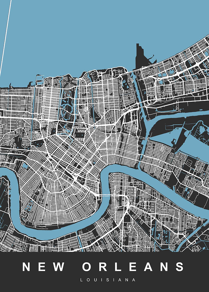NEW ORLEANS map Louisiana