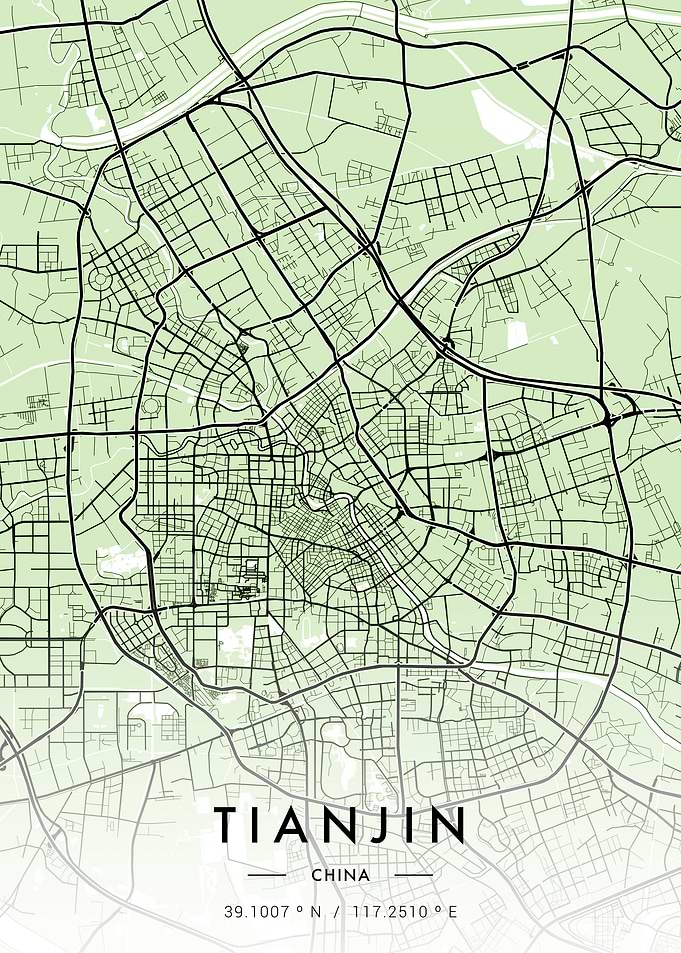 Tianjin City Map Green