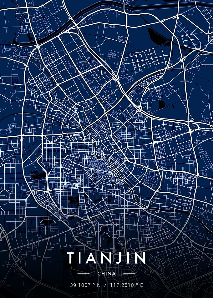 Tianjin City Map Blueprint