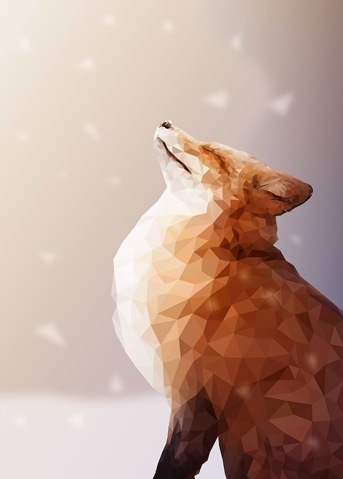 low poly fox