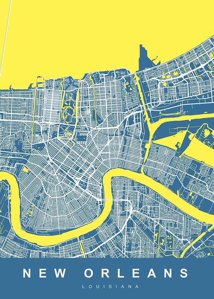 NEW ORLEANS map Louisiana