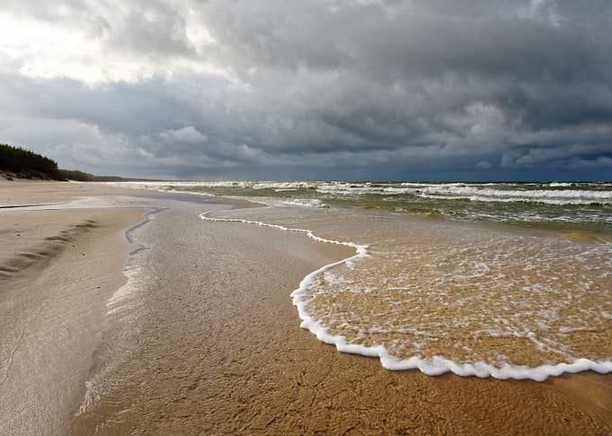 Surf on a lonely beach