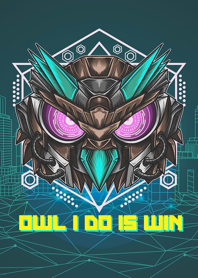 Mecha Owl Quote Modern