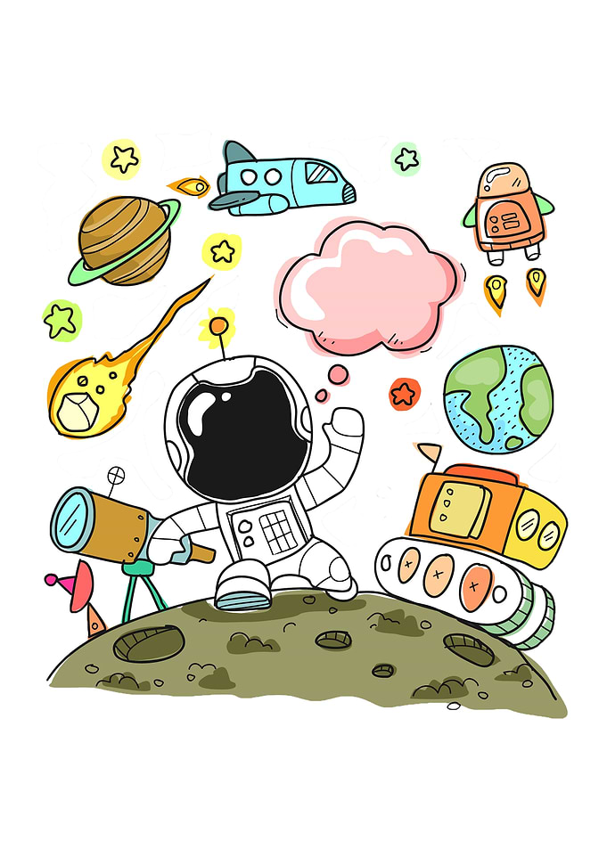 Spaceman journey to moon