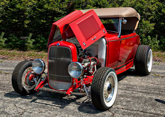 Vintage Hot Rod Open Hood