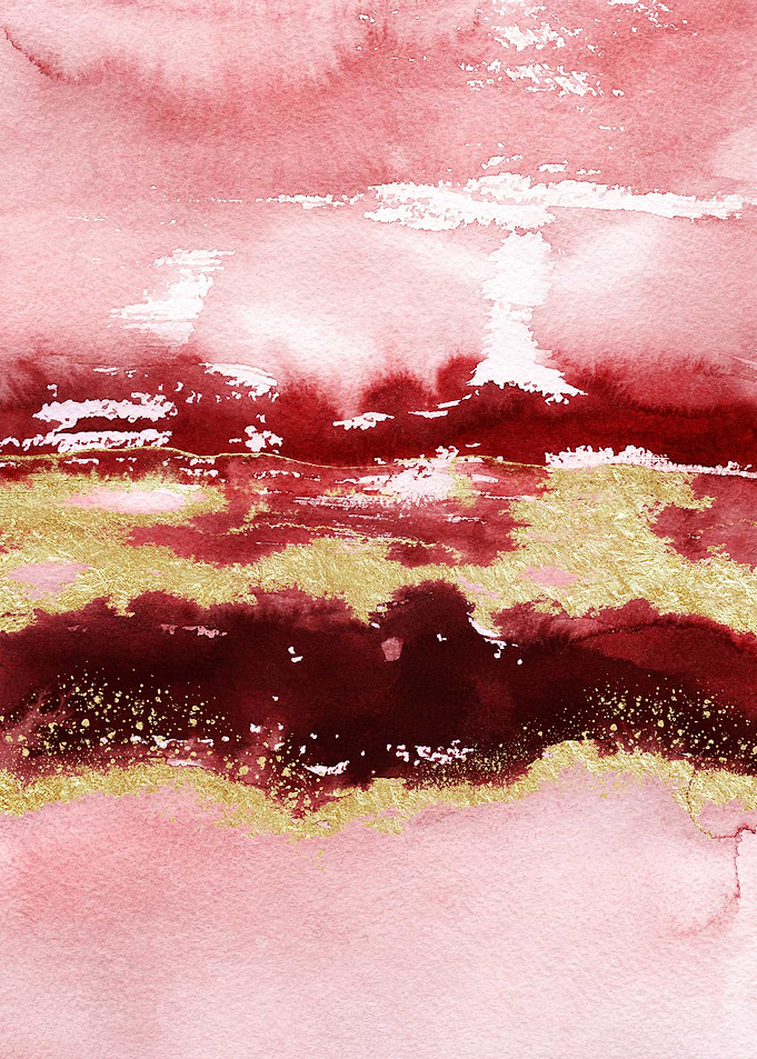Red Gold Abstract 04
